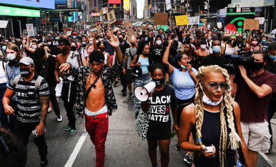 Protestors In New York Rally For Black Lives After Kenosha Shooting