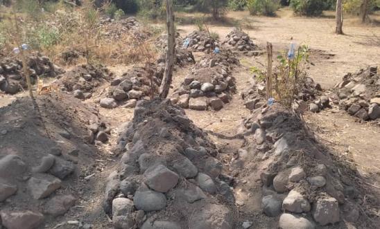 New graves at St Georges church in Kobo, Amhara region, Ethiopia. Amnesty documented how Tigrayan forces killed dozens of civilians there in early September 2021. 