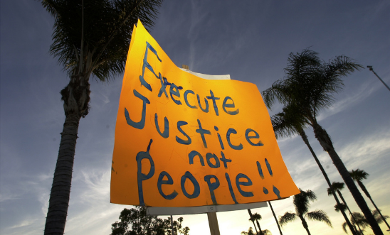 Anti-death penalty protest in in Santa Ana, CA