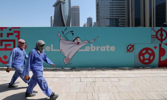 Image of workers in Qatar.