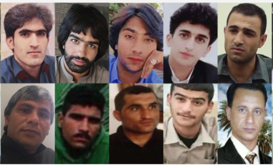 	In late February, Iranian officials executed an Ahwazi Arab man and a Kurdish man in secret following grossly unfair trials. The authorities have also sentenced to death at least another six Ahwazi Arabs and six Baluchis in recent weeks, some of whom were convicted in relation to protests that have engulfed Iran since September 2022.  The picture from top left to bottom right: Ali Mojadam, Mansoureh Dahmardeh, Ebrahim Narouie, Shoeib Mirbaluchzehi Rigi, Kambiz Khorout, Arash (Sarkawt) Ahmadi, Mansour Hout,