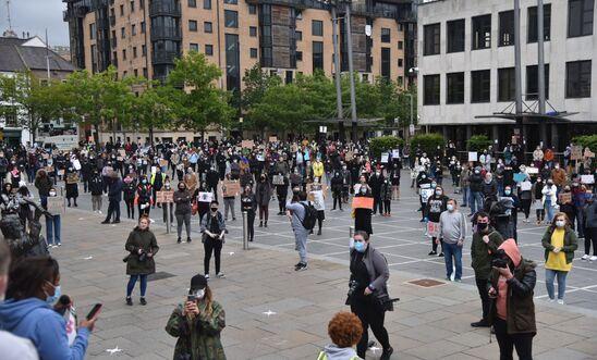 Black Lives Matter protest, Custom House Square, Belfast June 6 2020 Black Lives Matter protest, Custom House Square, Belfast June 6 2020