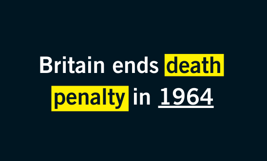 Title mentioning 'Britain ends Death Penalty in 1964'