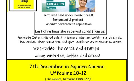 Write for Rights Uffculme 7 December Write for Rights Uffculme 7 December
