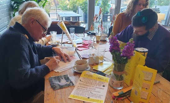 card signing in the cafe card signing in the cafe