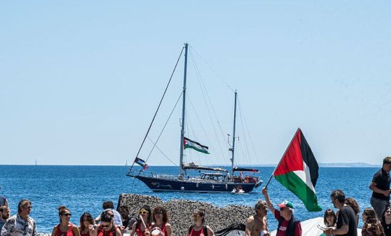 Palestinian activists on aid boat Palestinian activists on aid boat