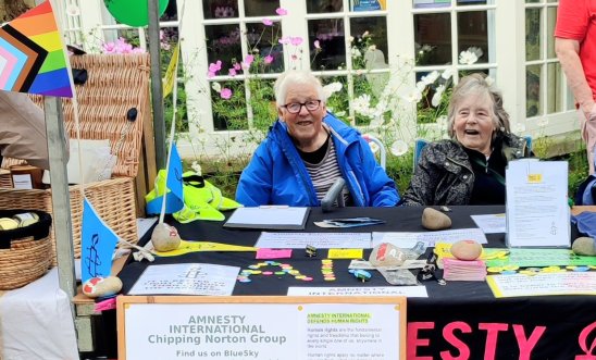 Looking after our stall!