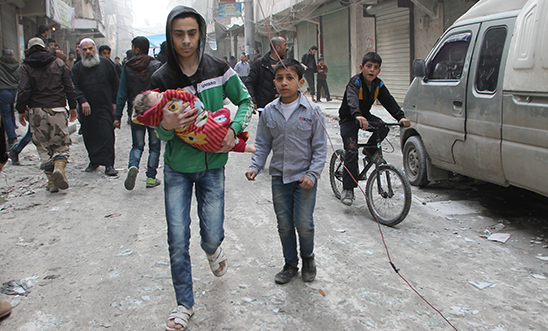 Civilians fear the Syrian regime’s planes circling above them in Aleppo