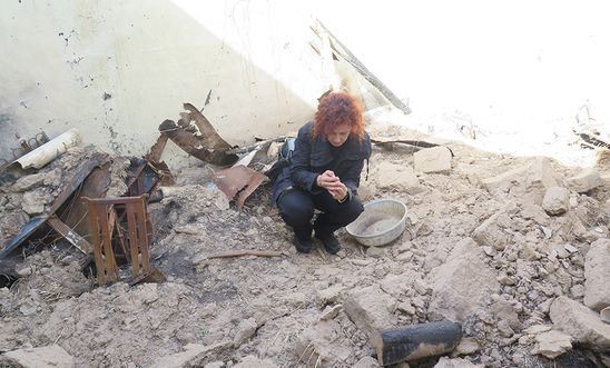 A village destroyed by a Yezidi armed group A village destroyed by a Yezidi armed group