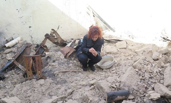 A village destroyed by a Yezidi armed group