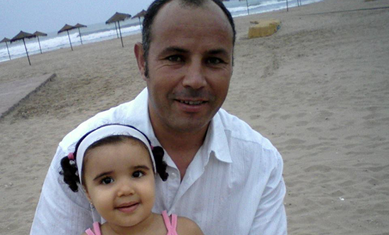A photo of Ali Aarrass and his daughter taken in 2008.