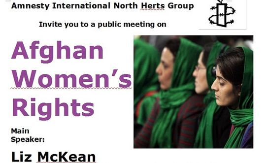 Part of poster for Afghan Women's Rights: 2 Dec 2013, Letchworth Garden City Part of poster for Afghan Women's Rights: 2 Dec 2013, Letchworth Garden City