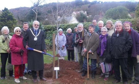 Minehead AI members at the tree planting