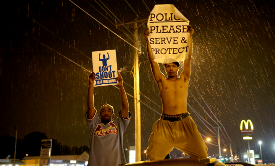 Protests in Missouri after fatal shooting of Michael Brown © Joe Raedle/Getty