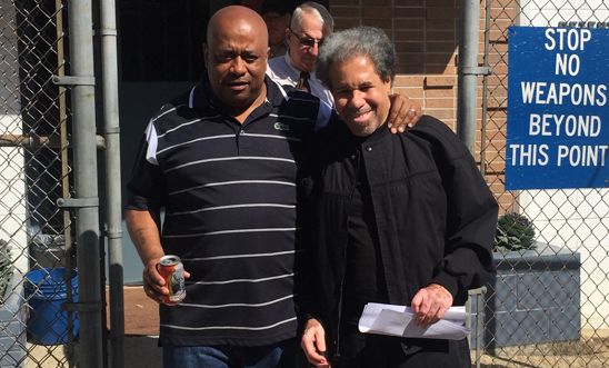 Albert Woodfox leaves the West Feliciana Detention Centre with his brother