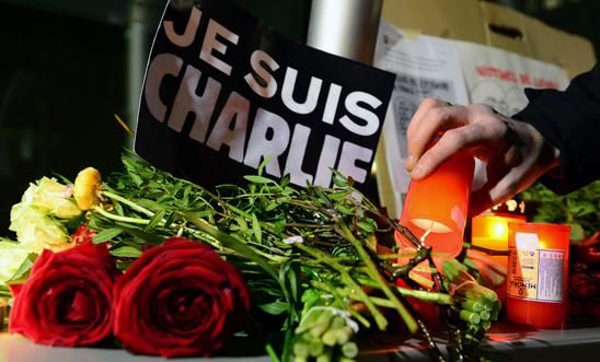 Vigil at the French Embassy in Berlin, 7 January 2015