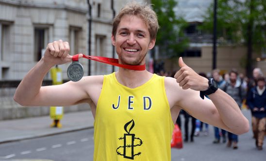 Jed completed the 2015 London Marathon for Amnesty Jed completed the 2015 London Marathon for Amnesty