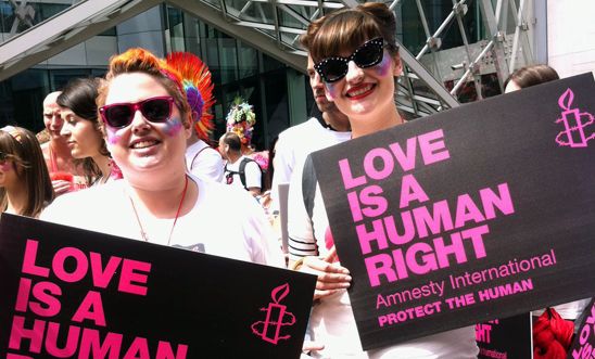 Amnesty activists at London Pride 2013