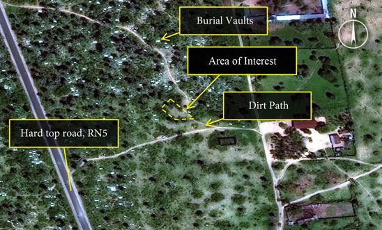Satellite image showing likely mass grave in Burunid's Buringa region Satellite image showing likely mass grave in Burunid's Buringa region