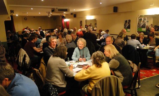 View of the teams working on the quiz