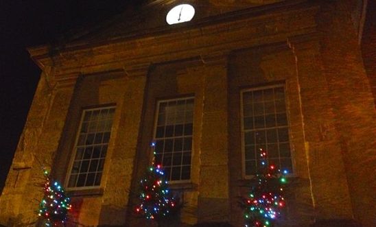 Chipping Norton town hall Christmas trees Chipping Norton town hall Christmas trees