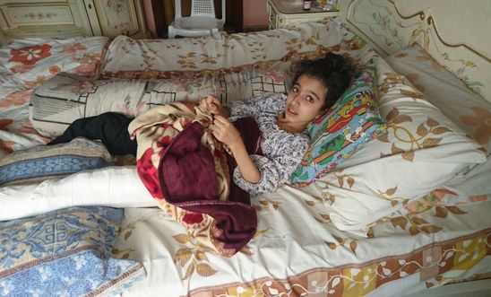 Ten-year-old Ghina Ahmad Wadi, was shot in the leg by a sniper on 2 August