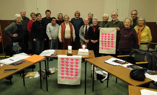 Group photo with birthday cake Group photo with birthday cake