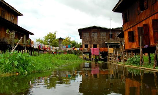 Homes on Inlay Lake, Myanmar Homes on Inlay Lake, Myanmar
