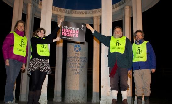 Vigil for Syria at the Magna Carta memorial, Runnymede Vigil for Syria at the Magna Carta memorial, Runnymede