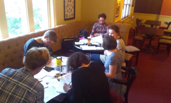 Sheffield Amnesty activists writing letters in July