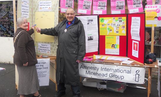 Write for Rights stall December 2013 Write for Rights stall December 2013