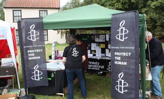 Our stand at the Burston Strike School Rally in September. With our new flags.
