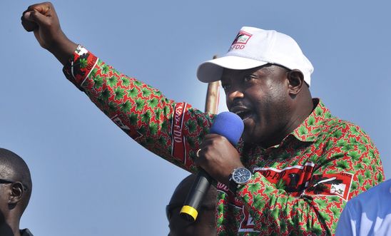 President of Burundi Pierre Nkurunziza in 2010 election campaign