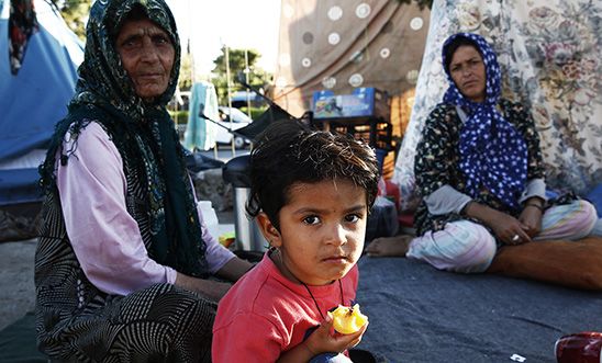 Afghan family have been living in an old airport 