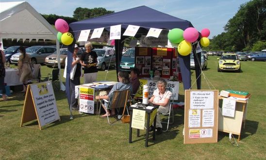 Amnesty stall at the Roadwater Fete Amnesty stall at the Roadwater Fete