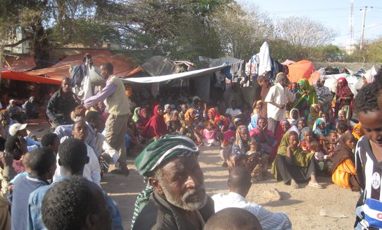 Destitute Oromo refugees camping on the street in Hargeisa, Somaliland