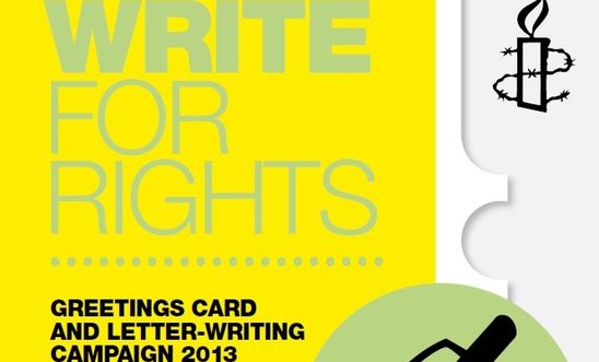 Write for Rights 2013 poster Write for Rights 2013 poster
