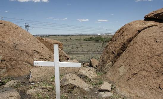 Marikana, scene of the killings of 34 people on 16 August 2012 Marikana, scene of the killings of 34 people on 16 August 2012