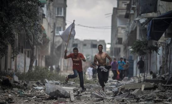 Rescue workers enter Shuja'iyya, Gaza Rescue workers enter Shuja'iyya, Gaza