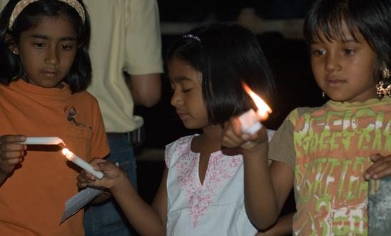 Lighting candles in hope Lighting candles in hope