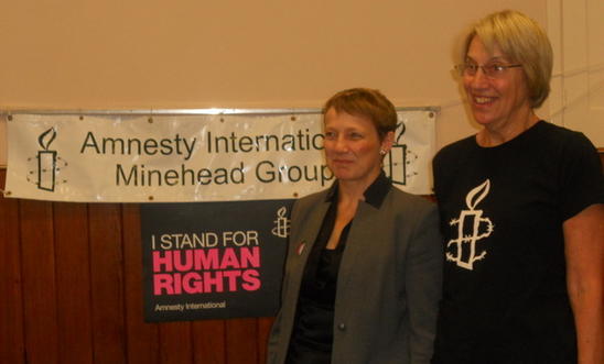 MEP Clare Moody with Alison Dietz chair of the Minehead Group MEP Clare Moody with Alison Dietz chair of the Minehead Group