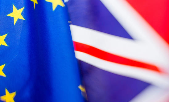 EU UK flags EU UK flags
