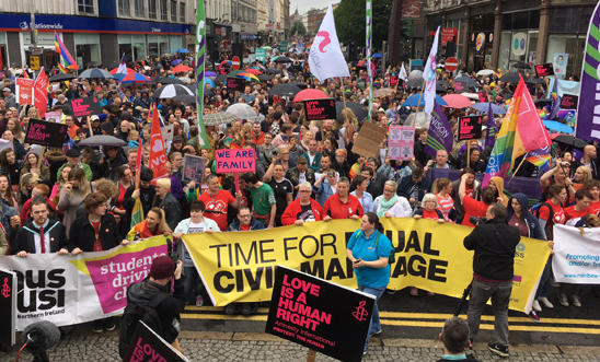 March for Equal Marriage in Belfast, Northern Ireland 2 Jul, 2017 March for Equal Marriage in Belfast, Northern Ireland 2 Jul, 2017
