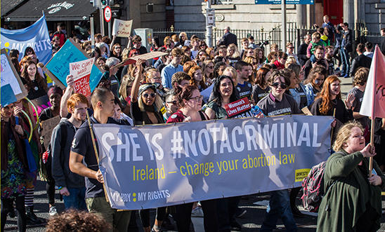 March for choice in Dublin, Ireland, 26 September, 2015. March for choice in Dublin, Ireland, 26 September, 2015.