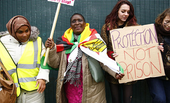 Demonstration calling for the closure of Yarl's Wood Immigration Removal Centre in Essex, 18 November 2017 Demonstration calling for the closure of Yarl's Wood Immigration Removal Centre in Essex, 18 November 2017