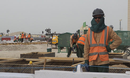 Construction Workers, Lusail City, Qatar. Construction Workers, Lusail City, Qatar.