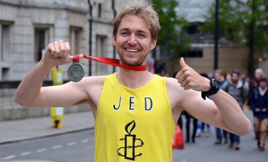 Jed completed the 2015 London Marathon for Amnesty Jed completed the 2015 London Marathon for Amnesty
