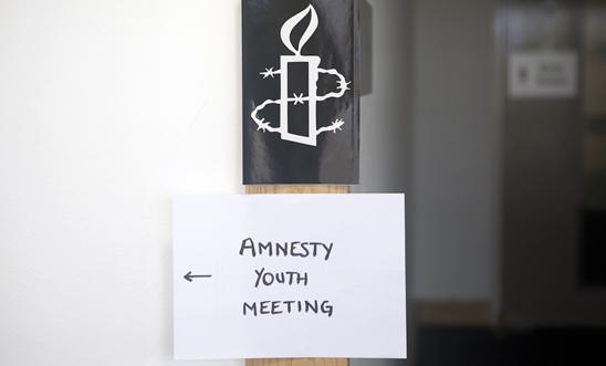 Amnesty youth meeting sign Amnesty youth meeting sign