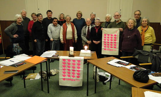 Group photo with birthday cake Group photo with birthday cake