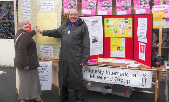 Write for Rights stall December 2013 Write for Rights stall December 2013